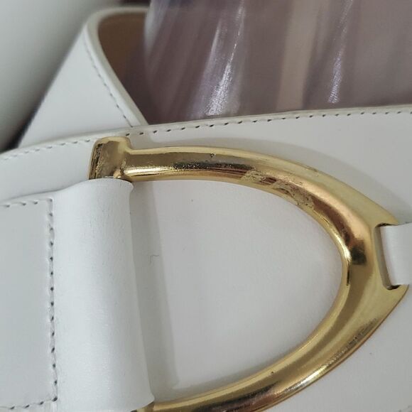 Franco Boschi White Italian Leather Slides Sandals Women's Size 39 - Picture 4 of 11